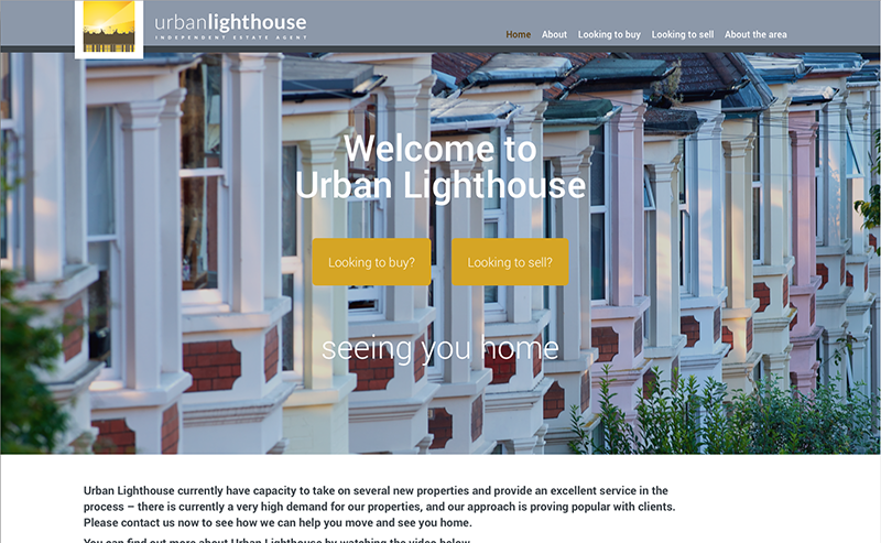 image of the Urban Lighthouse homepage